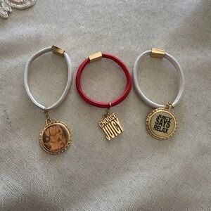 Juicy Couture white and pink Charm hair band Bracelets Never Used